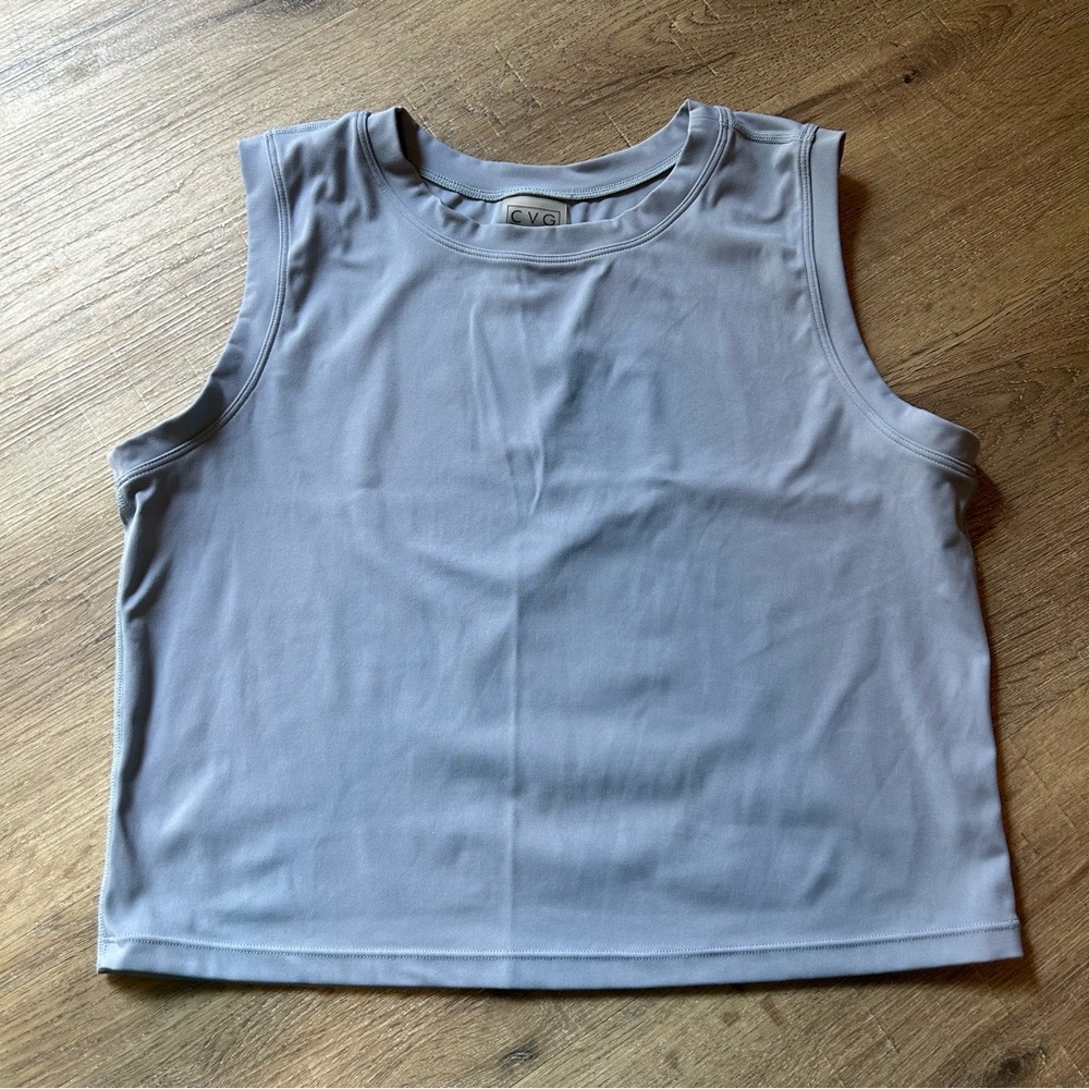 CVG Fitted Crop Light Purple Nylon Blend Tank Top NWOT L